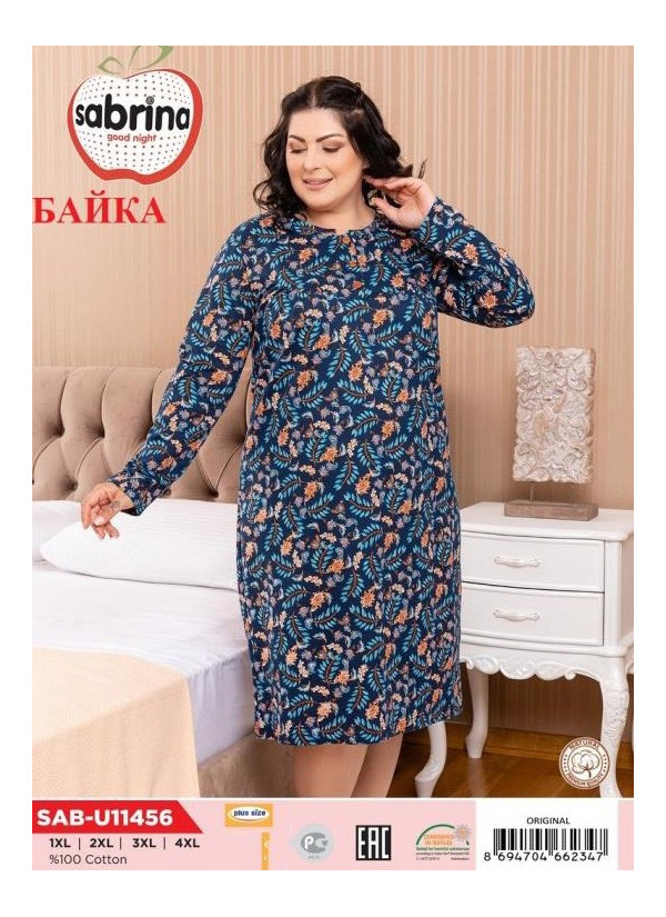 SAB.U11456_ORI Nightdress (1XL+2XL+3XL+4XL) — wholesale from Turkey
