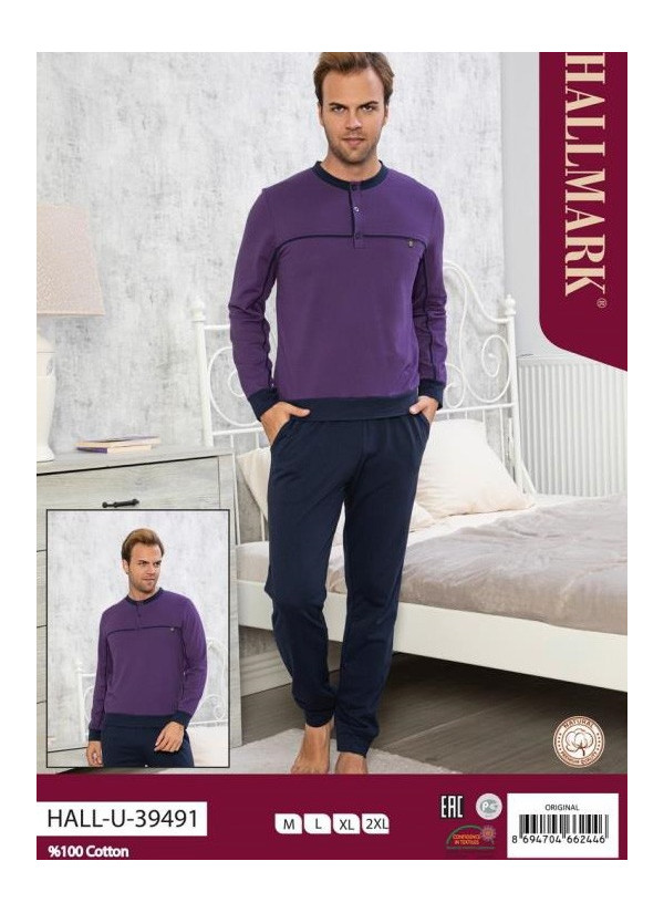 Мужской Комплект с Брюками (M+L+XL+XXL) HALLMARK HALL-U39491_ORI — турецкий текстиль оптом