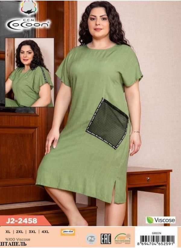 CCNJ2-2458_GRN Dress (XL+XXL+3XL+4XL) — factory-direct from Turkey