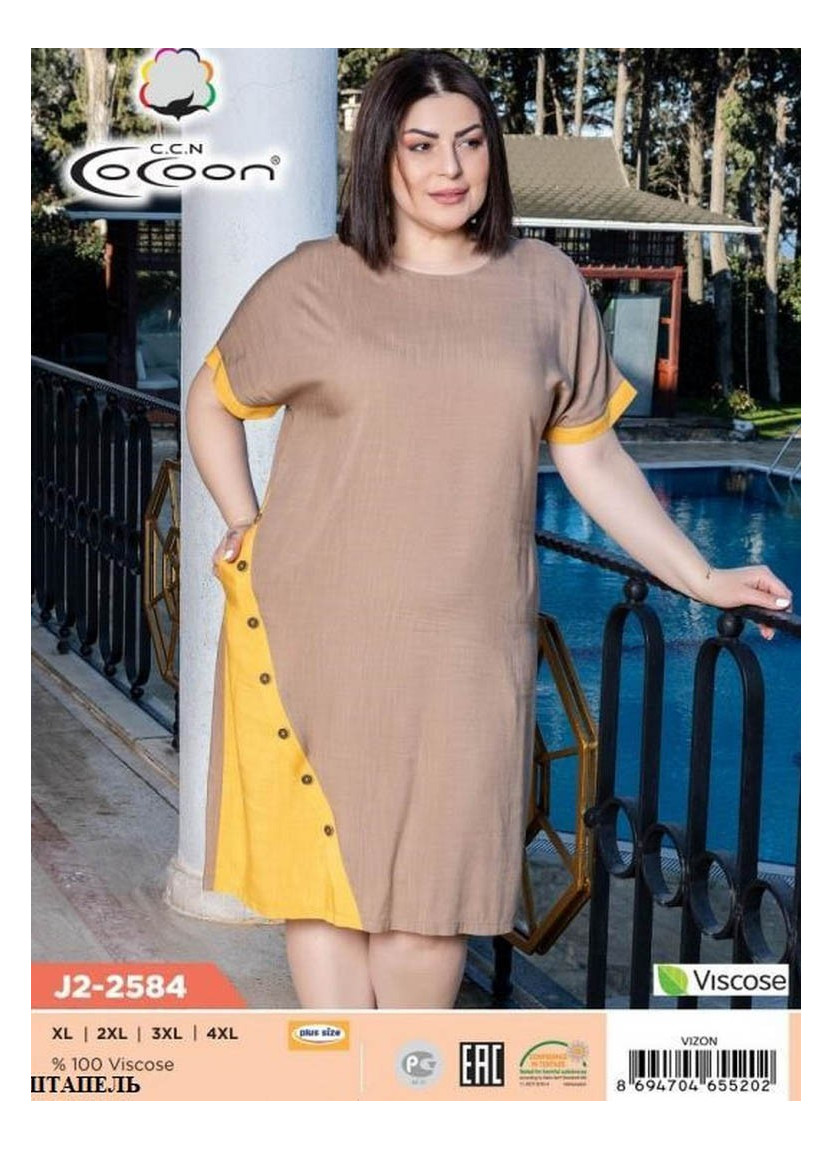 CCNJ2-2584_VZN Dress (XL+XXL+3XL+4XL) — direct Turkish factory supply