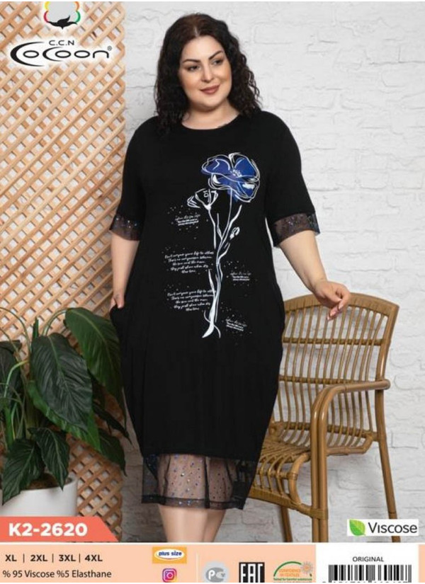 CCNK2-2620_ORI Dress (XL+XXL+3XL+4XL) — Turkish textile wholesale
