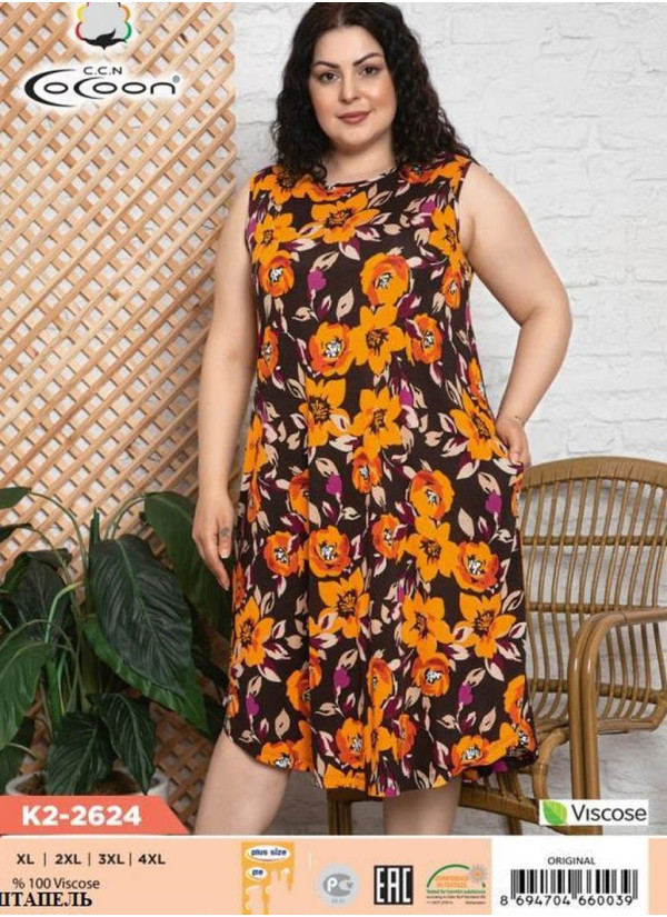 CCNK2-2624_ORI Dress (XL+XXL+3XL+4XL) — Turkish textile wholesale