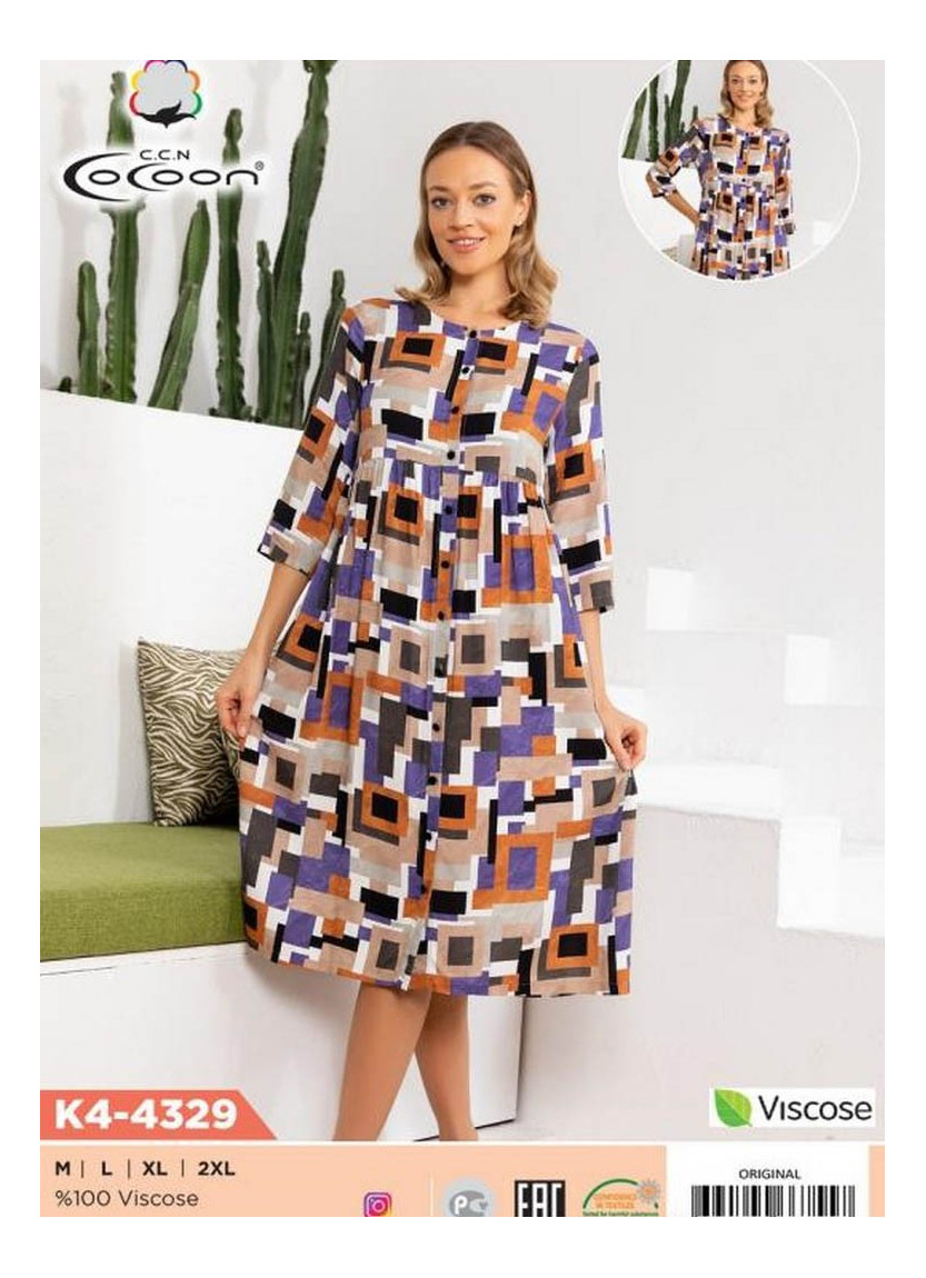 Халат Женский (M+L+XL+XXL) COCOON CCNK4-4329_ORI — купить оптом со Стамбула