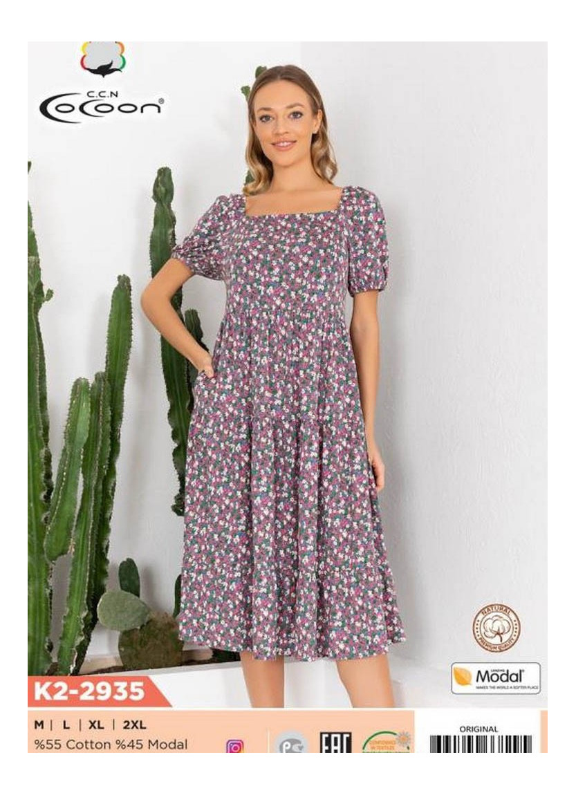 Платье (M+L+XL+2XL) COCOON CCNK2-2935_ORI — турецкий текстиль оптом