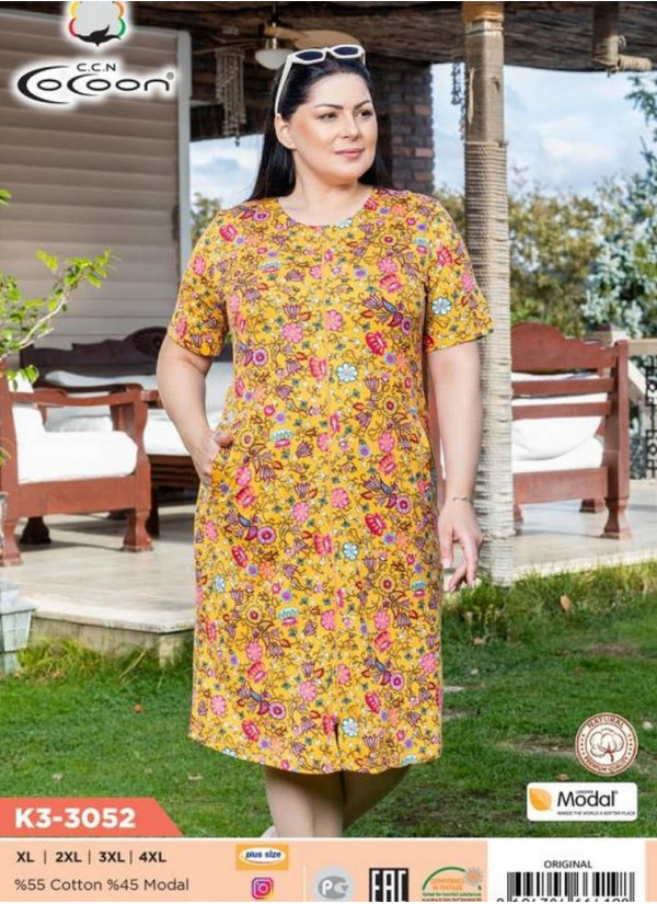 CCNK3-3052_ORI Women's Robe (XL+XXL+3XL+4XL) — factory-direct from Turkey