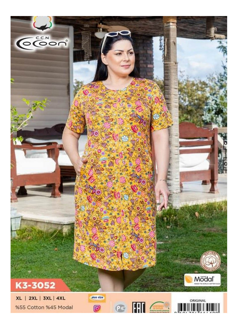 CCNK3-3052_ORI Women's Robe (XL+XXL+3XL+4XL) — factory-direct from Turkey