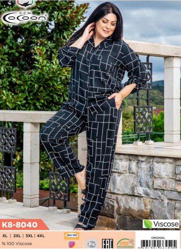 CCNK8-8040_ORI Pants Homewear Set (XL+2XL+3XL+4XL) — Turkish textile wholesale