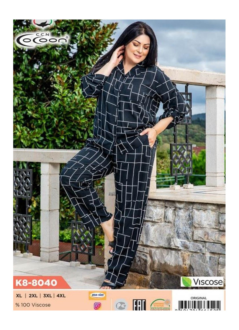 CCNK8-8040_ORI Pants Homewear Set (XL+2XL+3XL+4XL) — Turkish textile wholesale