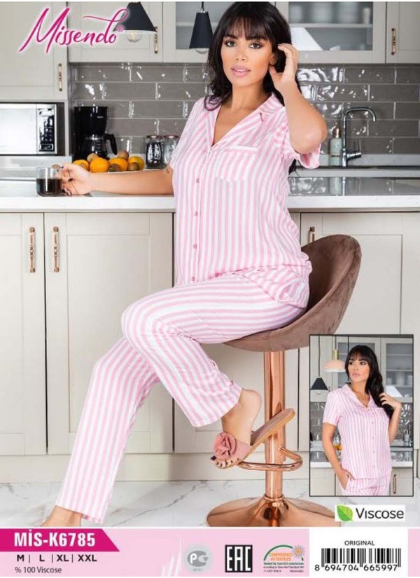 MİS-K6785_ORI Pants Homewear Set (M+L+XL+XXL) — Turkish factory wholesale