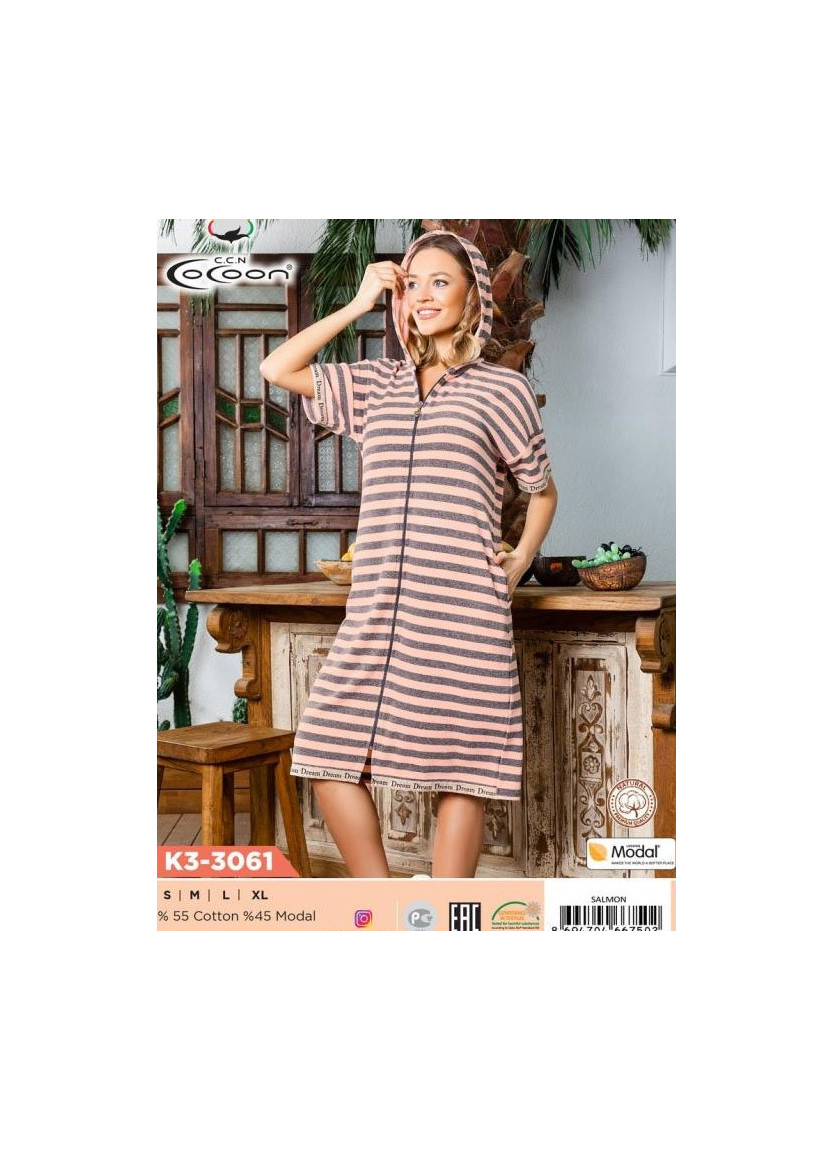 CCNK3-3061_ECR Women's Robe (S+M+L+XL) — factory-direct from Turkey