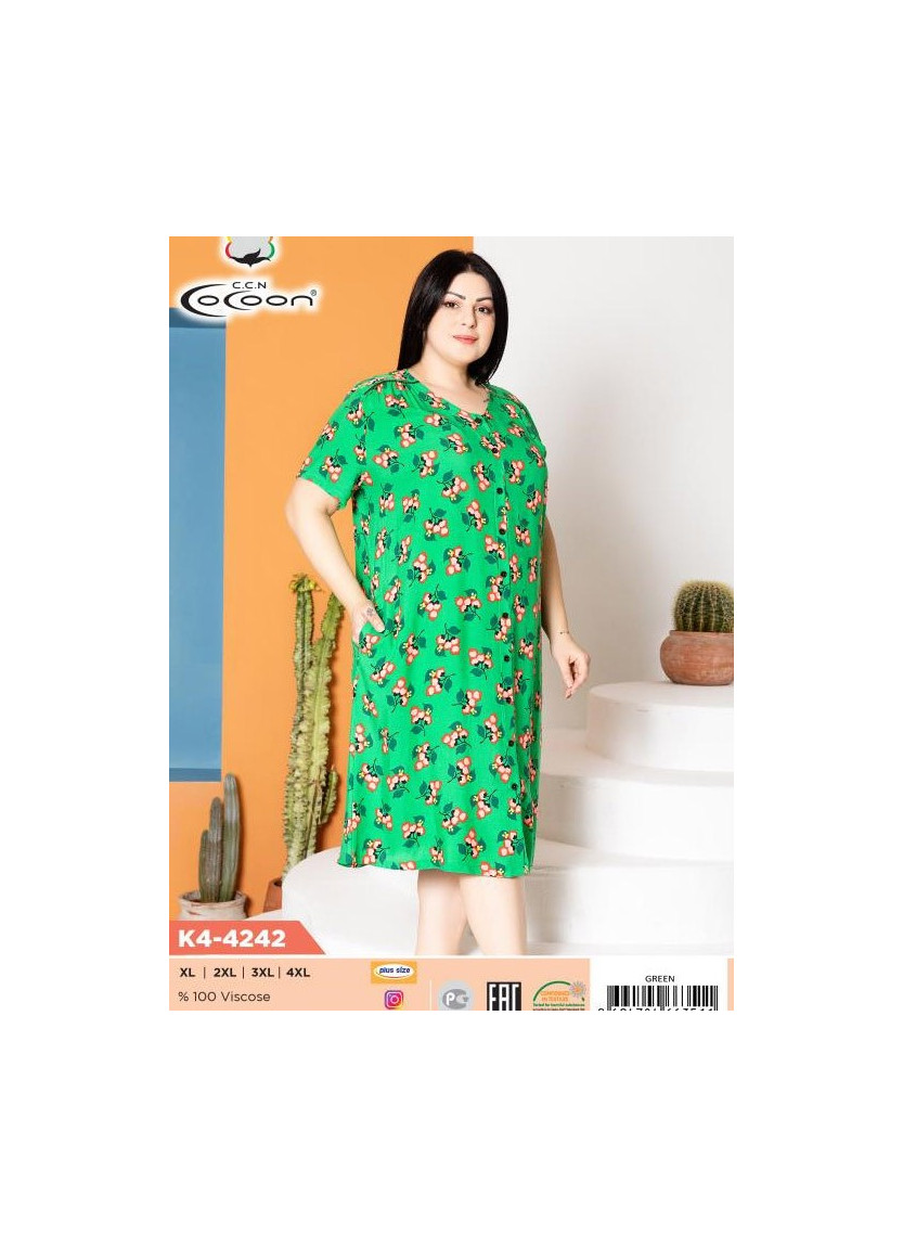 Халат Женский (XL+XXL+3XL+4XL) COCOON CCNK4-4242_PMB — оптом для магазинов и бутиков