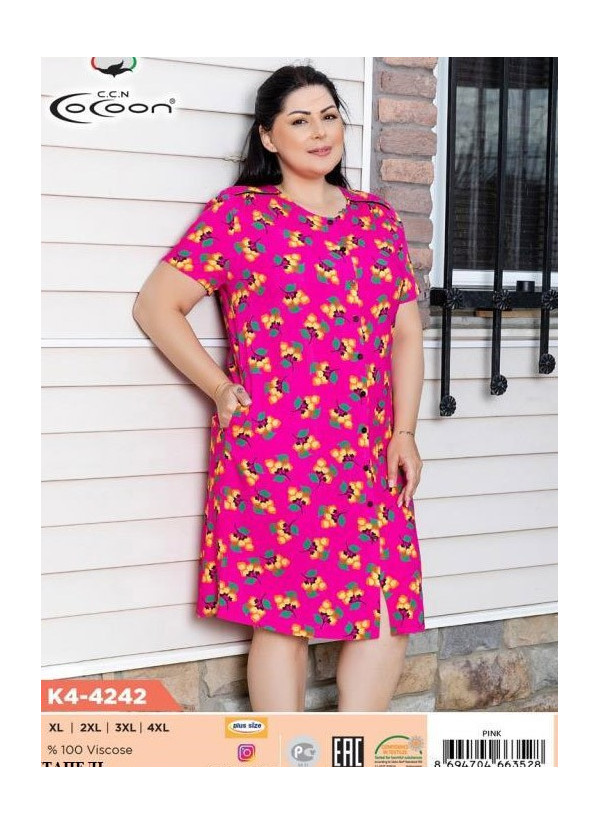 CCNK4-4242_PMB Women's Robe (XL+XXL+3XL+4XL) — wholesale from Turkey