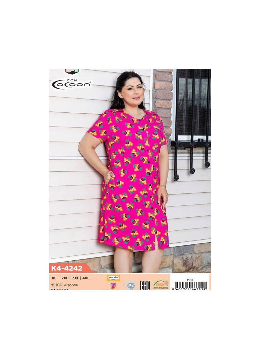 CCNK4-4242_PMB Women's Robe (XL+XXL+3XL+4XL) — wholesale from Turkey