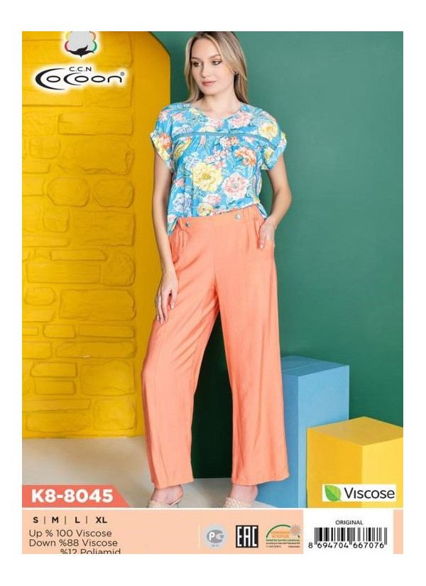 CCNK8-8045_ORI Pants Homewear Set (S+M+L+XL) — Turkish factory wholesale