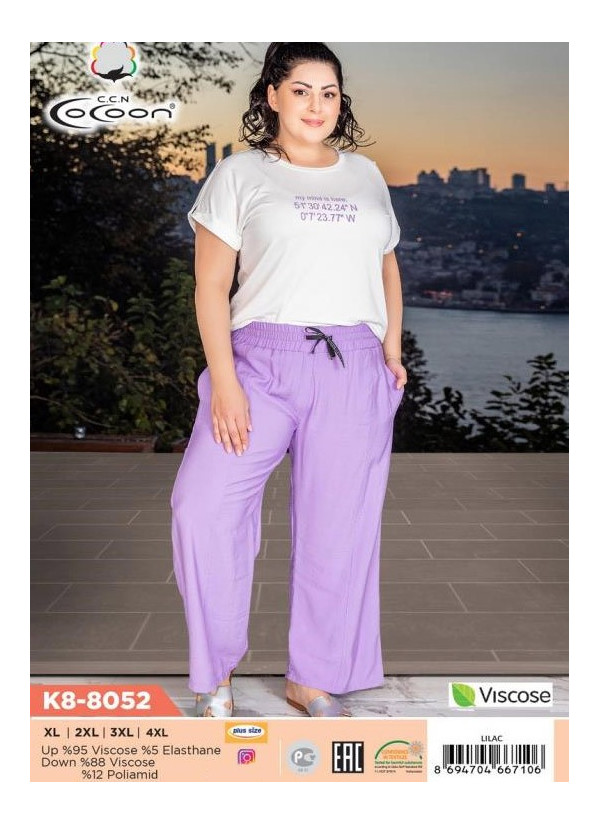 CCNK8-8052_LLC Pants Homewear Set (XL+2XL+3XL+4XL) — Istanbul wholesale supplier