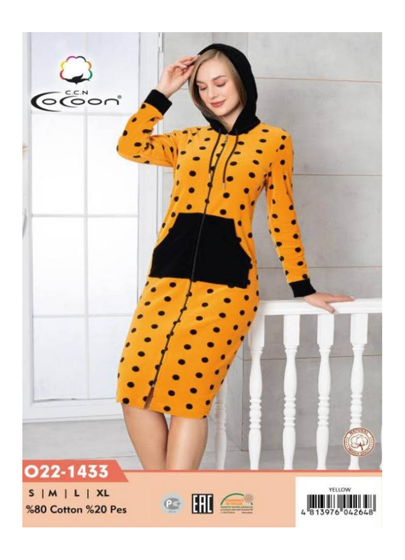 CCNO22-1433_SAR Velour Women's Robe (S+M+L+XL) — Turkish factory wholesale