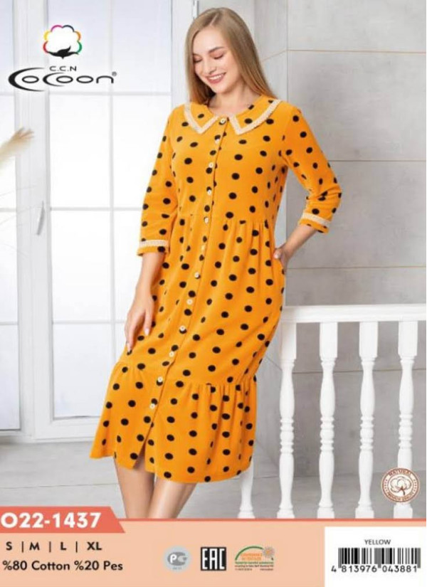 CCNO22-1437_SAR Velour Women's Robe (S+M+L+XL) — factory-direct from Turkey