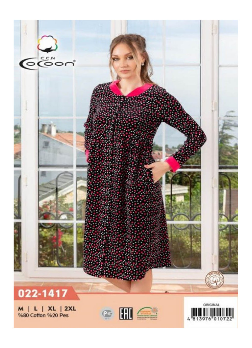 CCNO22-1417_ORI Velour Women's Robe (M+L+XL+2XL) — Turkish factory wholesale