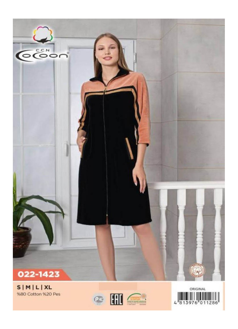 CCNO22-1423_ORI Velour Women's Robe (S+M+L+XL) — Istanbul wholesale supplier