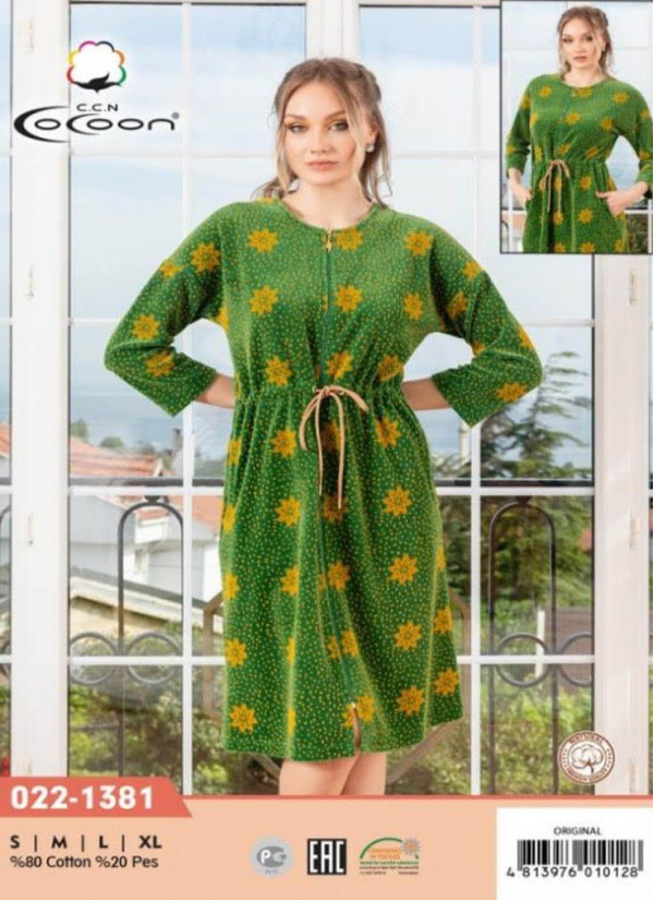 CCNO22-1381_ORI Velour Women's Robe (S+M+L+XL) — wholesale from Turkey