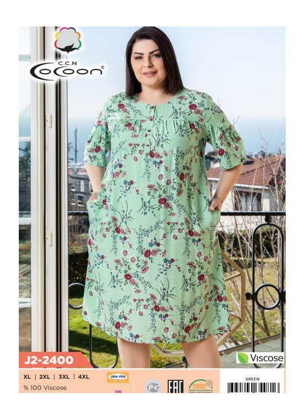 CCNJ2-2400_GRN Dress (XL+XXL+3XL+4XL) — wholesale for boutiques