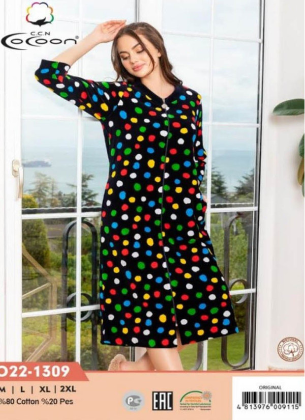 CCNO22-1309_ORI Women's Robe (M+L+XL+2XL) — wholesale from Turkey