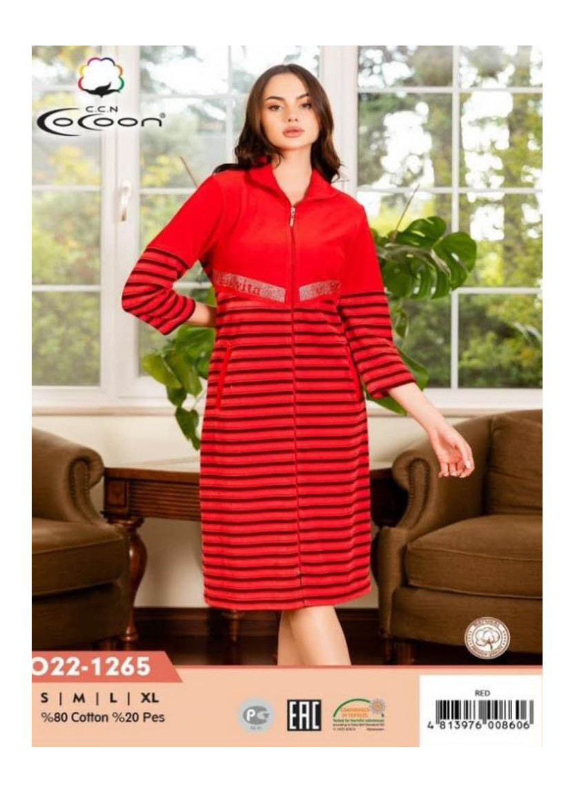 Халат Женский (S+M+L+XL) COCOON CCNO22-1265_RED — купить оптом со Стамбула