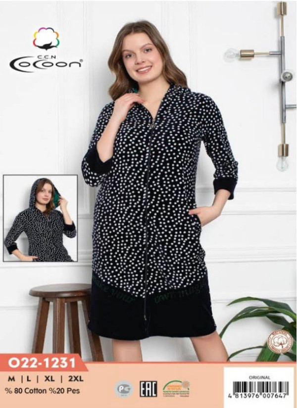 CCNO22-1231_ORI Women's Robe (M+L+XL+2XL) — Turkish textile wholesale
