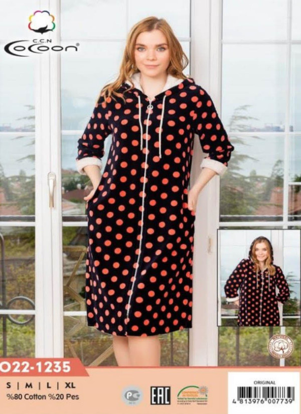 CCNO22-1235_ORI Women's Robe (S+M+L+XL) — direct Turkish factory supply