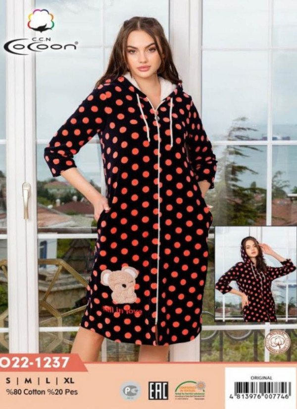 CCNO22-1237_ORI Women's Robe (S+M+L+XL) — wholesale from Turkey