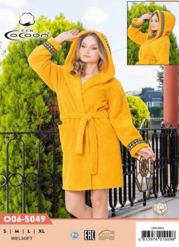 CCNO06-5049_ORI Welsoft Women's Robe (S+M+L+XL) — direct Turkish factory supply