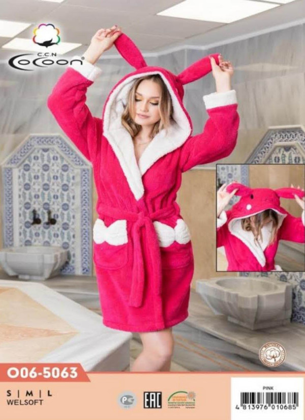 CCNO06-5063_PEM Welsoft Women's Robe (S+M+L) — factory-direct from Turkey