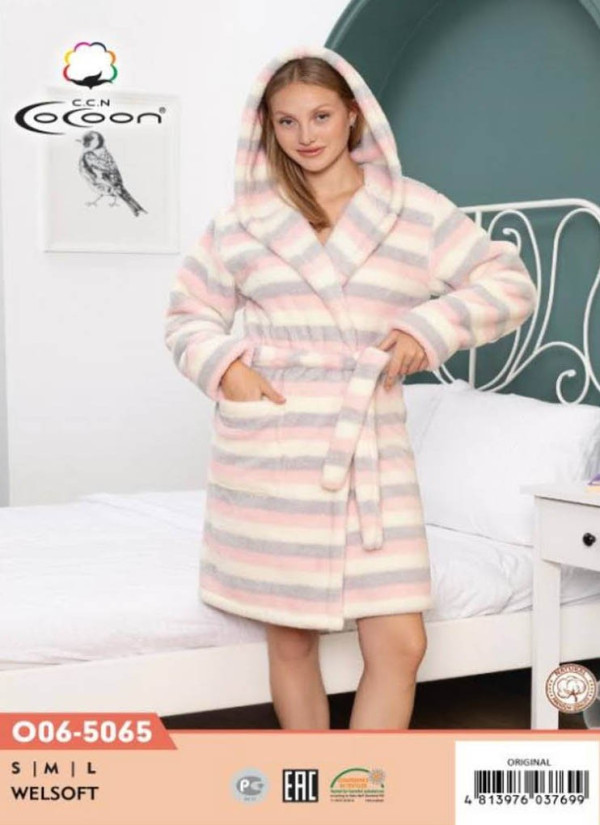 CCNO06-5065_ORI Welsoft Women's Robe (S+M+L) — direct Turkish factory supply