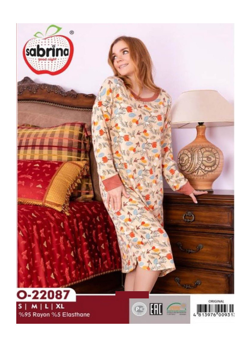 Ночная Сорочка (S+M+L+XL) Sabrina SAB.O22087_ORI — фабричная коллекция оптом