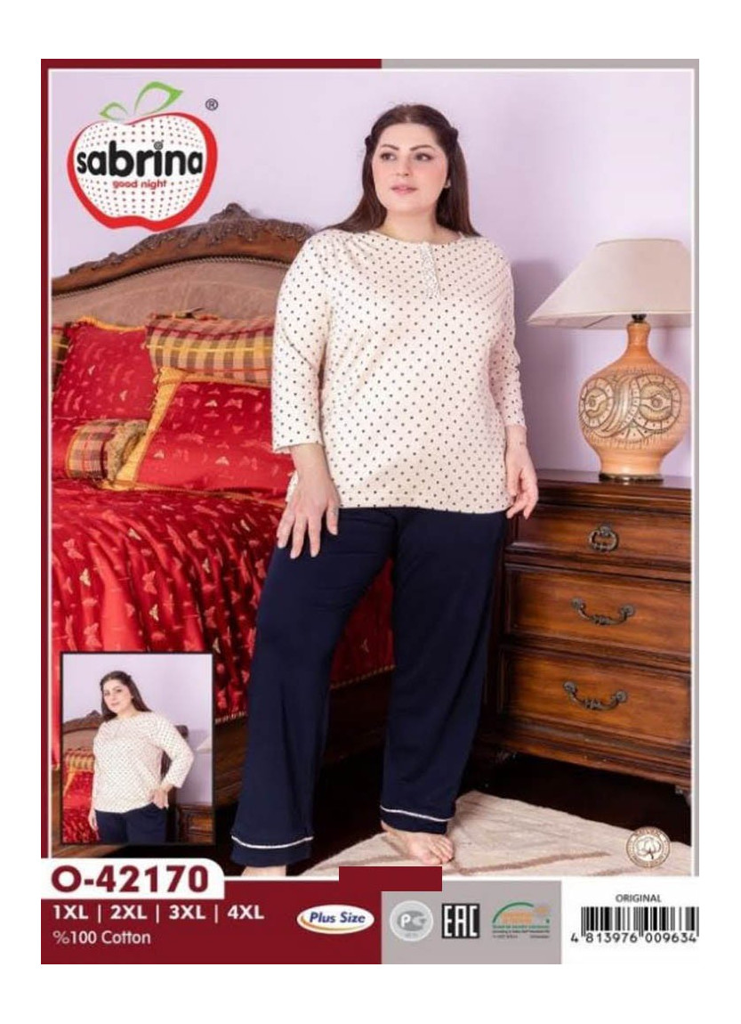 SAB.O42170_ORI Pants Homewear Set (XL+2XL+3XL+4XL) — Turkish factory wholesale