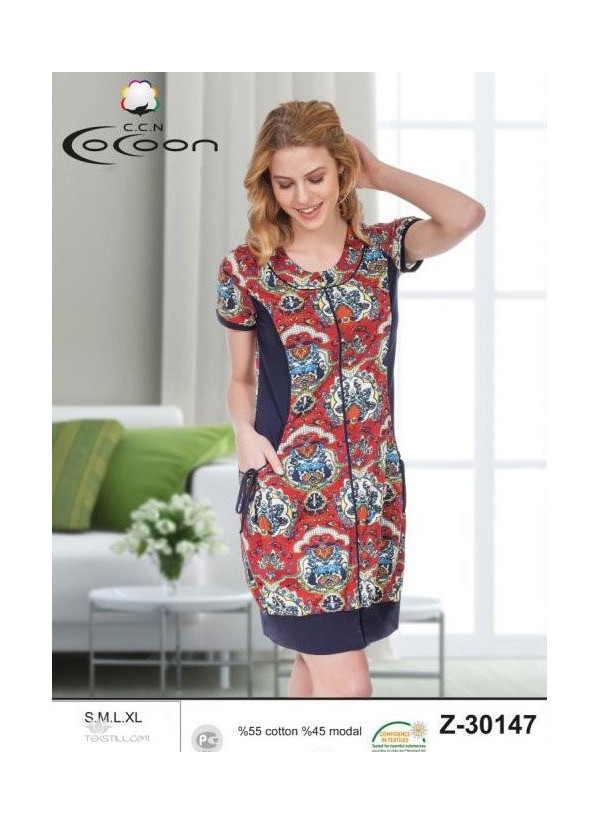 CCNZ30147_KIR Women's Robe (S+M+L+XL) — wholesale from Turkey