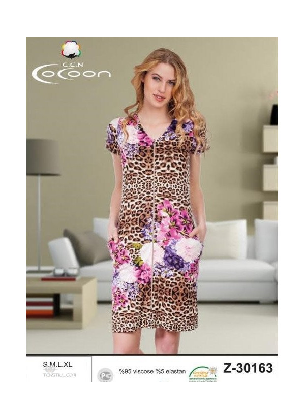 CCNZ30163_KAH Women's Robe (S+M+L+XL) — factory-direct from Turkey