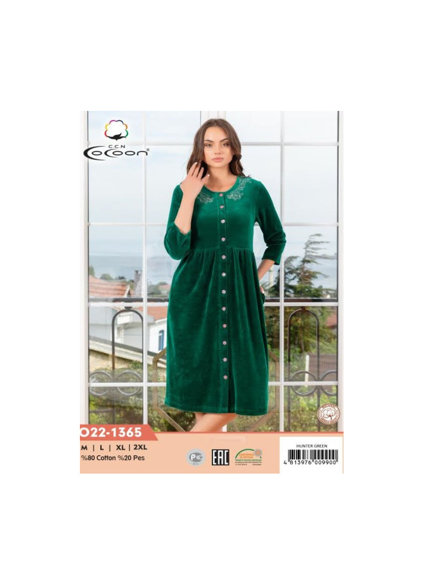CCNO22-1365_HGR Velour Women's Robe (M+L+XL+2XL) — Turkish textile wholesale