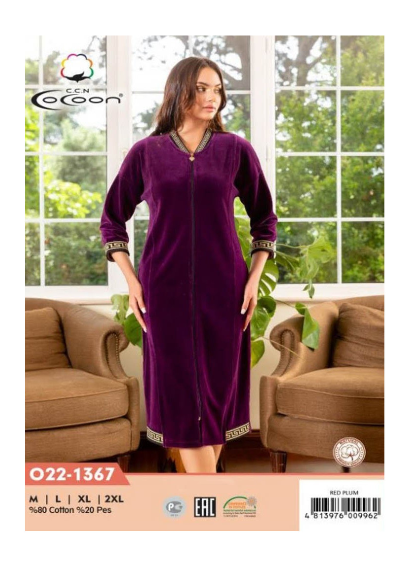 CCNO22-1367_RPL Velour Women's Robe (M+L+XL+2XL) — Turkey wholesale collection