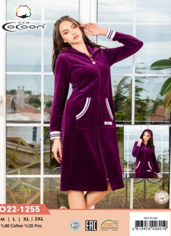 CCNO22-1255_RPL Women's Robe (M+L+XL+2XL) — factory-direct from Turkey
