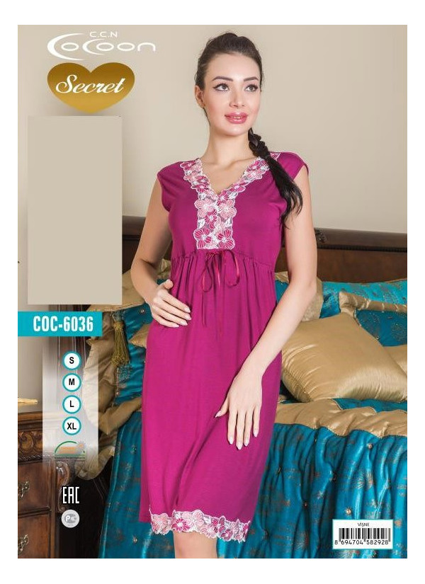 COC-6036_VİŞ Nightdress (S+M+L+XL) — Turkey wholesale collection