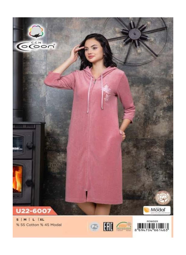 CCNU22-6007_PDR Women's Robe (S+M+L+XL) — Turkish textile wholesale