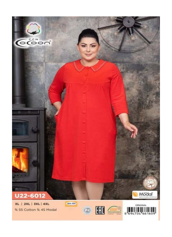 CCNU22-6012_ORI Women's Robe (XL+XXL+3XL+4XL) — direct Turkish factory supply