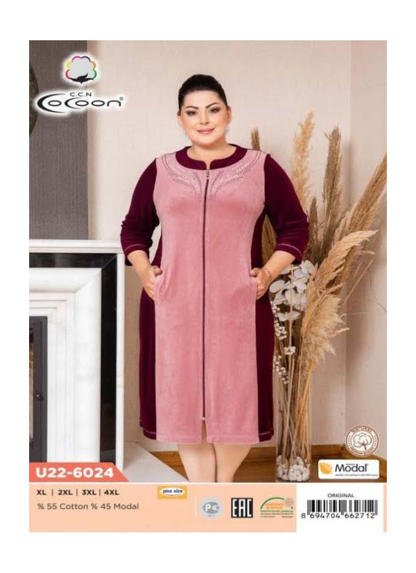 CCNU22-6024_ORI Women's Robe (XL+XXL+3XL+4XL) — Istanbul wholesale supplier