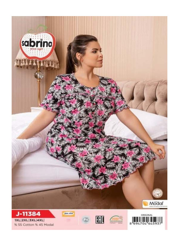 SAB.J11384_ORI Nightdress (1XL+2XL+3XL+4XL) — Turkish textile wholesale