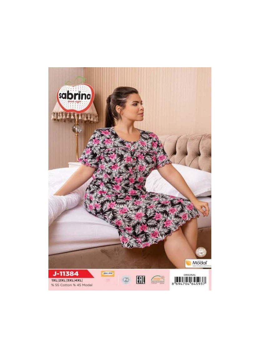 Ночная Сорочка (1XL+2XL+3XL+4XL) Sabrina SAB.J11384_ORI — турецкий текстиль оптом