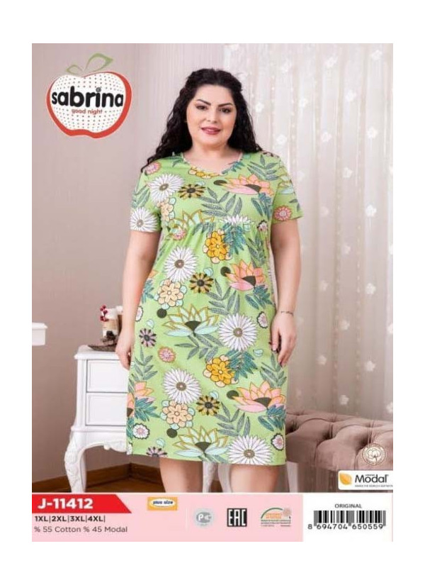 SAB.J11412_ORI Nightdress (1XL+2XL+3XL+4XL) — wholesale from Turkey
