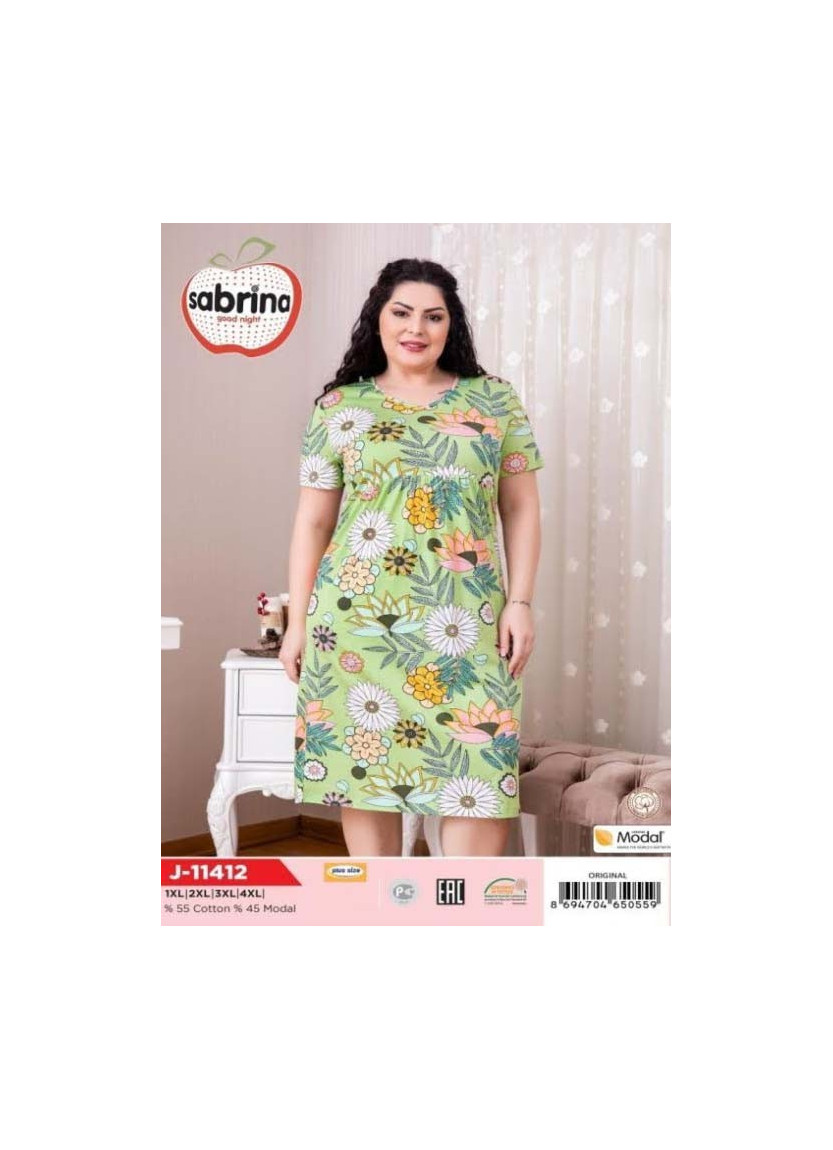 Ночная Сорочка (1XL+2XL+3XL+4XL) Sabrina SAB.J11412_ORI — купить оптом из Турции