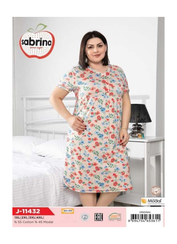 SAB.J11432_ORI Nightdress (1XL+2XL+3XL+4XL) — wholesale from Turkey