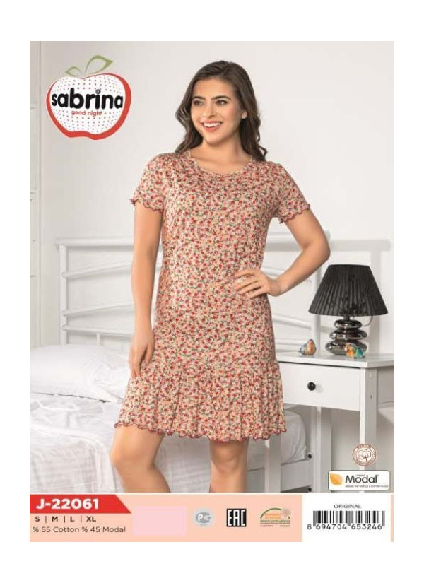 SAB.J22061_ORI Nightdress (S+M+L+XL) — Turkish textile wholesale